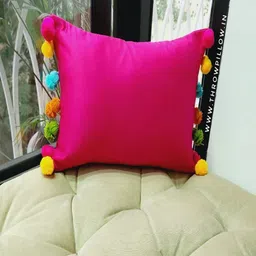 THROWPILLOW Pink & Blue Tasselled Square Cushion Covers-picture-17