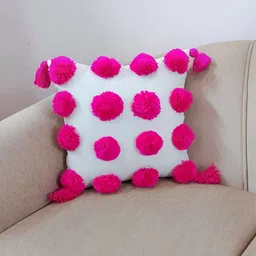 THROWPILLOW White & Pink Square Cushion Covers-picture-24