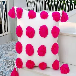 THROWPILLOW White & Pink Embellished Square Cushion Cover-picture-18