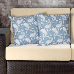 Texstylers Blue 2 Pieces Printed Cotton Square Cushion Covers-picture-31