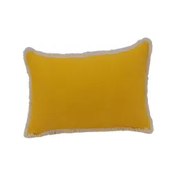 THROWPILLOW Mustard Embellished Rectangle Cotton Cushion Cover-picture-27