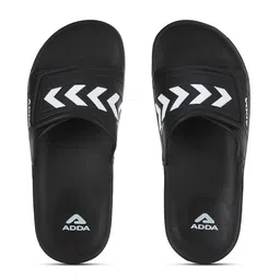 Adda Men Black & White Rubber Sliders image 1