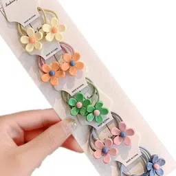 LYTIX Girls Set Of 10 Floral Embellished Ponytail Holders-picture-44