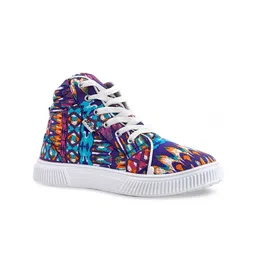 Khadims Women Blue Printed Sneakers-image-14