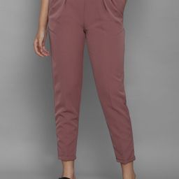 Allen Solly Woman Women Pink Regular Fit Solid Pleated Peg Trouser-picture-43