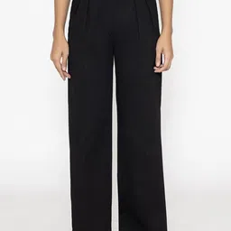 Contemponari Women Relaxed Loose Fit Pleated Trousers-picture-23