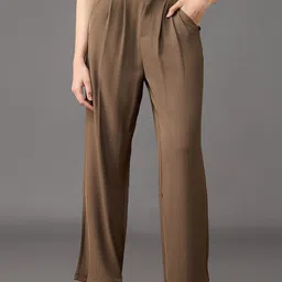 FREAKINS Women Straight Fit Pleated Trousers-picture-24