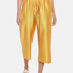 RANGMANCH BY PANTALOONS Women Mustard Yellow Culottes Trousers-picture-23