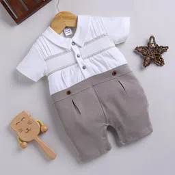 Moms Love Infant Boys Pure Cotton Colourblocked Rompers-picture-32