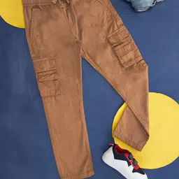 Pantaloons Junior Boys Mid-Rise Cotton Cargo Trousers-image-29