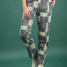 Dollar Missy Women Printed Relaxed Fit Cotton Trousers-picture-30
