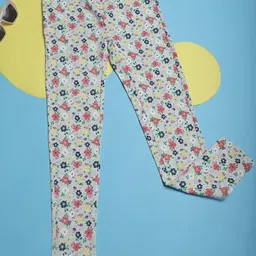 NEUDIS Girls Floral Printed Relaxed Fit Cotton Trousers-picture-14