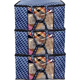 Stylista Blue & White 3Pcs Checked Water Resistant Multi-Utility Organisers-picture-13