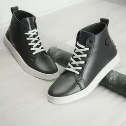 Carlton London Men Mid-Top Comfort Insole Contrast Sole Lace-Ups Sneakers-picture-32