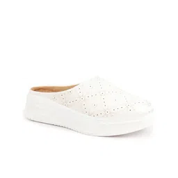 FAUSTO Women Textured Round Toe Memory Foam Mule Sneakers image 2