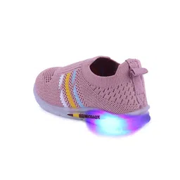 NEOBABY Kids Striped First Walking LED Lightweight Slip-On Sneakers image 2