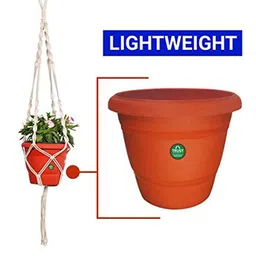 TRUSTBASKET Brown 3-Pieces UV Treated Plastic Round Planters image 2