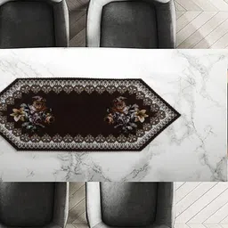 LooMantha Brown & White Floral Printed Pure Cotton Runner image 3