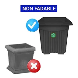 TRUSTBASKET Black 3-Pieces UV Treated Square Planters image 2