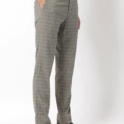 RARE RABBIT Men Vertex Mid-Rise Checked Slim Fit Trouser image 4
