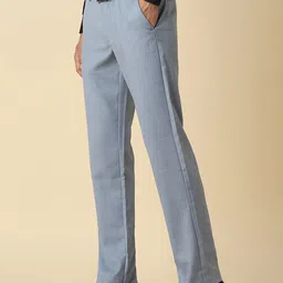 Allen Solly Men Slim Fit Checked Mid-Rise Formal Trousers image 2