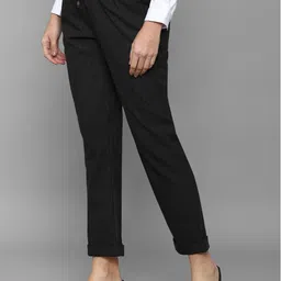 Allen Solly Woman Women Black Striped Trousers image 5