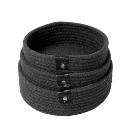 FABINALIV Black 3 Pieces Textured Multipurpose Organisers image 3