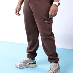 hardsoda by the indian garage co HARDSODA Men Plus Size Mid-Rise Cargos image 3