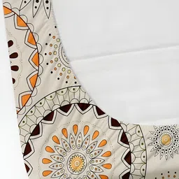 Bromwick Cream-Coloured & Brown 250 TC Fitted King Double Bedsheet With 2 Pillow Covers image 3