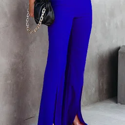 LULU & SKY Women Flared High-Rise Bootcut Trousers image 2