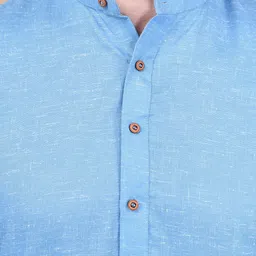 PRINTCULTR Band Collar Pure Cotton Straight Kurta With Pyjamas image 2