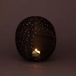 Aura Black & Yellow Candle Holder image 2