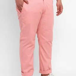 Urbano Plus Men Plus Size Mid-Rise Cotton Chinos Trousers image 2