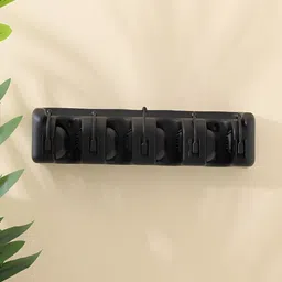 Kuber Industries Black Wall Mounted Mop & Broom Holder image 4