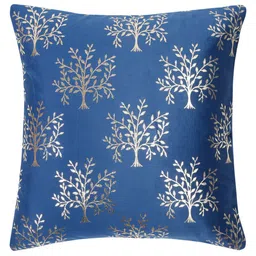 HOSTA HOMES Blue & Gold Set of 2 Ethnic Motifs Velvet Square Cushion Covers image 4