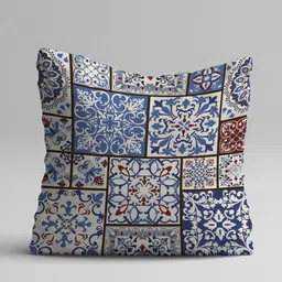 STITCHNEST Blue & White Set of 5 Ethnic Motifs Square Cushion Covers image 2