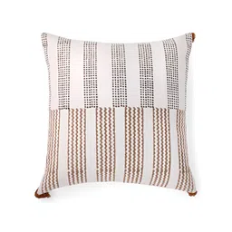 SANSKRUTIHOMES Brown & White Geometric Cotton Square Cushion Covers image 4