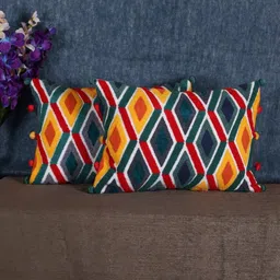 SHADES of LIFE Set of 2 Embroidered Rectangle Cushion Covers image 2