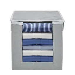 Kuber Industries 4 Pcs Grey Non-Woven Fabric Shirt Organizers image 3