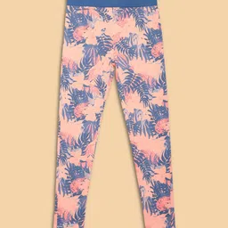 NEUDIS Girls Floral Printed Relaxed Fit Cotton Trousers image 3