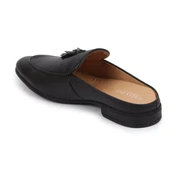 FAUSTO Men Textured Tassels Detail Lightweight Leather Mules image 2