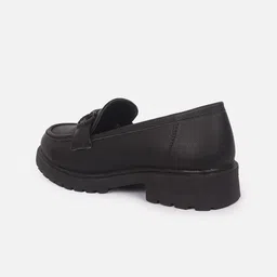 DressBerry Women Black Heeled Horsebit Loafers image 3