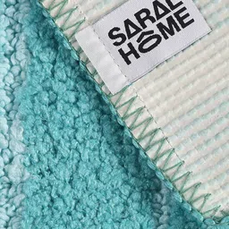Saral Home CHAMPS 2-Pcs Sea Green & White Striped Rectangular Anti-Skid Runner & Bathmat image 2