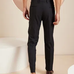 DENNISON Men Checked Smart Tapered Fit Easy Wash Formal Trouser image 4