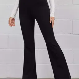 Next One Women Relaxed Flared High-Rise Easy Wash Bootcut  Trousers image 3