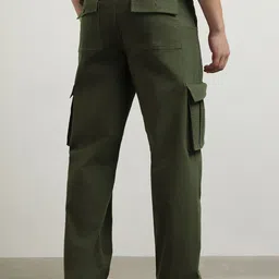 NOBERO Men Solid Straight Fit Cargo Pants image 3