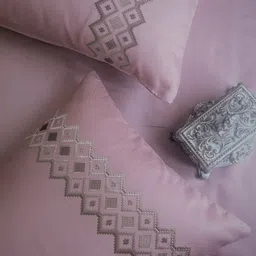 Sadyaska Pink 1000 TC King Bedsheet with 2 Pillow Covers image 3