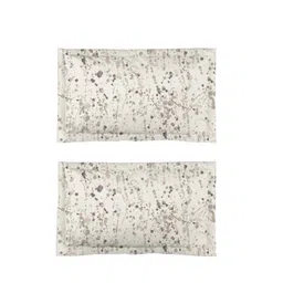 DDecor Grey & White Floral Flat 140 TC 1 Queen Bedsheet with 2 Pillow Covers image 3