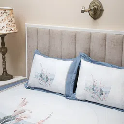 GAPU & BALY White Floral Printed 120 TC King Bedsheet with 2 Pillow Covers image 5