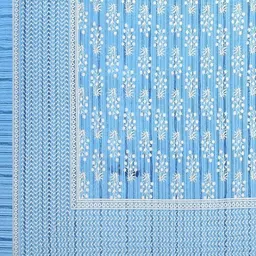 Qfab Blue Ethnic Motifs 220 TC King Bedsheet with 2 Pillow Covers image 5